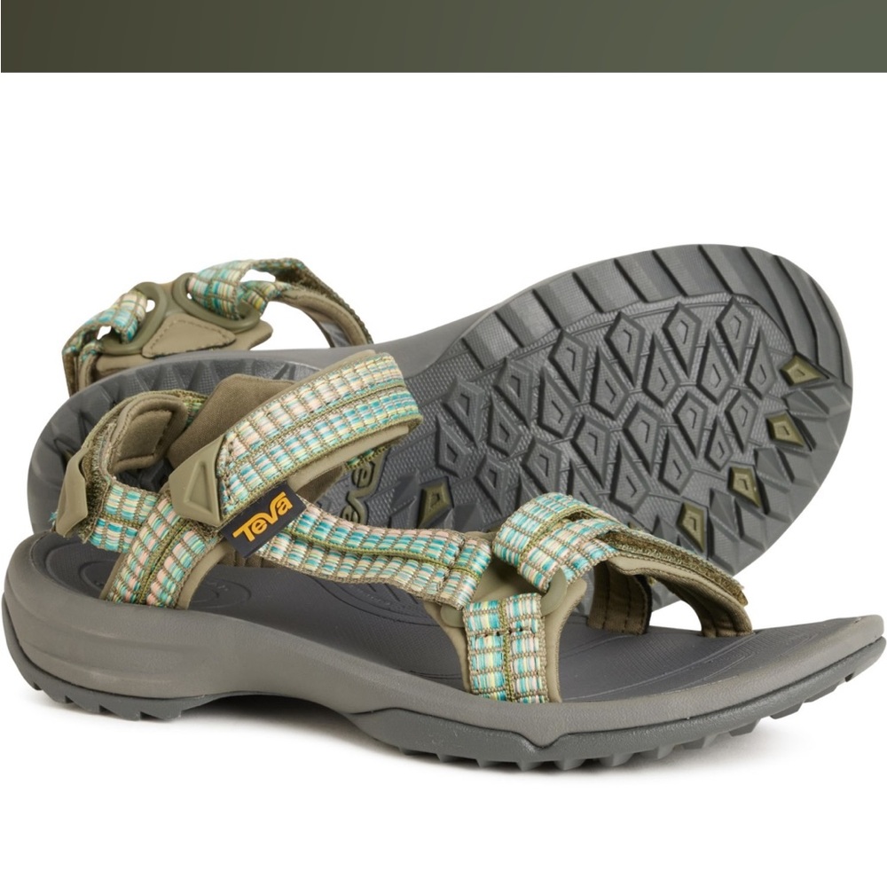 Teva Women's Green and Tan Sandals